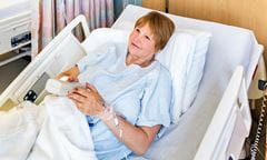 patient watching tv image